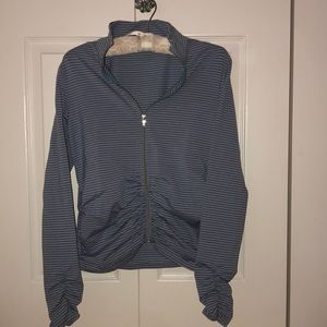 Grey and blue striped jacket